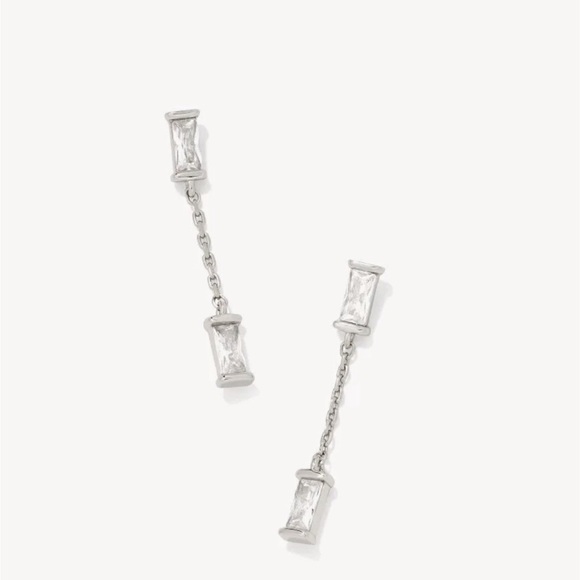 Kendra Scott Jewelry - Kendra Scott Juliette Silver Drop Earrings in White Crystal